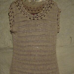 Summer Crochet Sweater Tunic Sz L